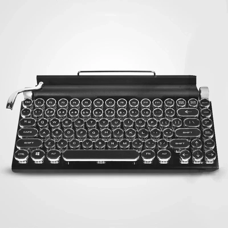 Professional Typewriter Luxury Mechanical Water-resistant Seven Color RGB Back Light 83 Keys Wireless Gaming keyboard