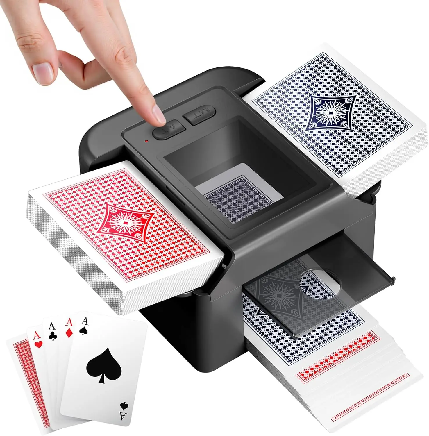

Automatic Card Shuffler for 1-2 Decks, Rechargeable Electric Machine with USB-C - Efficient and Portable