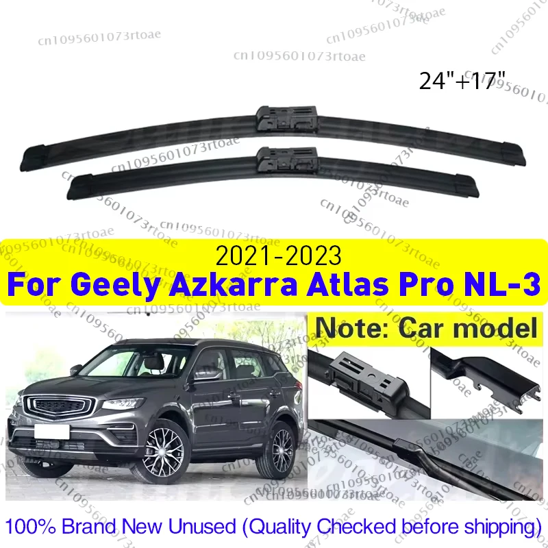 

Car Wiper For Geely Azkarra Atlas Pro NL-3 2021 2022 Front Wiper Blades Soft Rubber Window Windscreen Auto Windshield 24"+17"