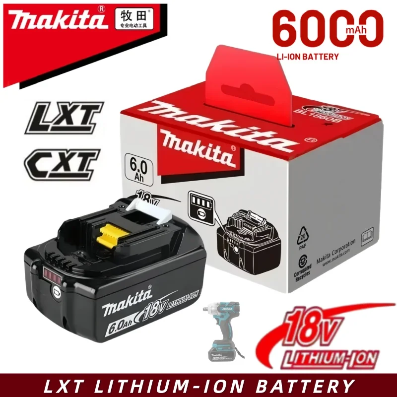

100% оригинальный аккумулятор Makita, 18В 6.0Ач, замена аккумуляторов Makita BL1830BL1840BL1850BL1860B, аккумулятор для электроинструментов.