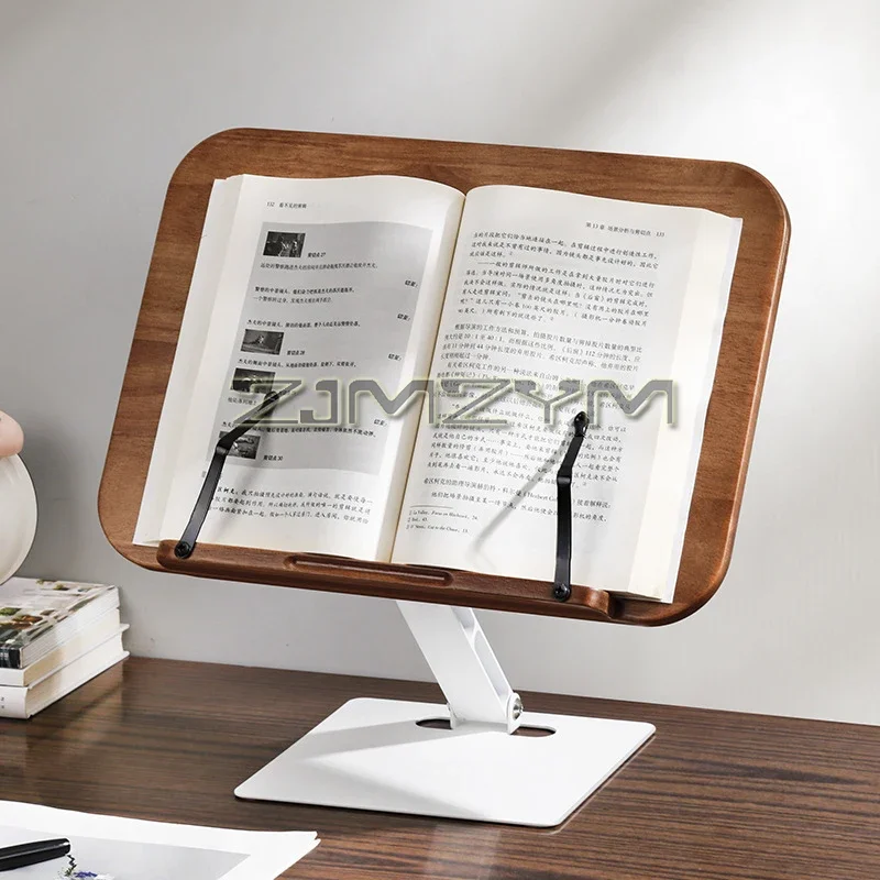 Adjustable Wooden Reading Shelves Multifunctional Desktop Lifting Bracket with Round Ends And Rounded Edges