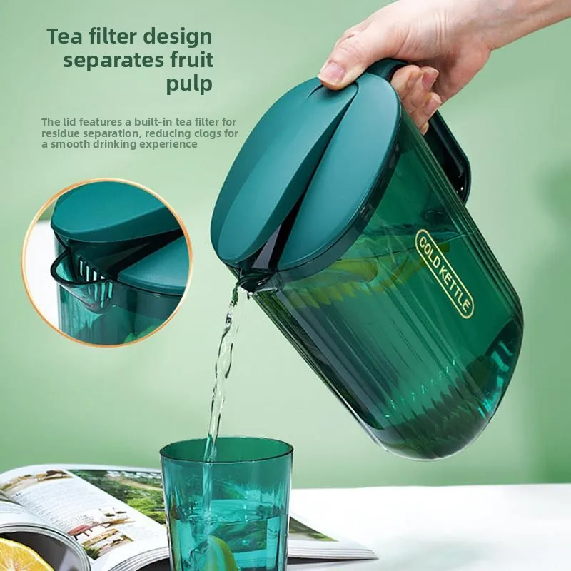 High-End Luxury Plastic Cold Water Pot Heat-Resistant Drop-Proof Refrigerator Cold Storage Juicer Home Use White Cool Opening
