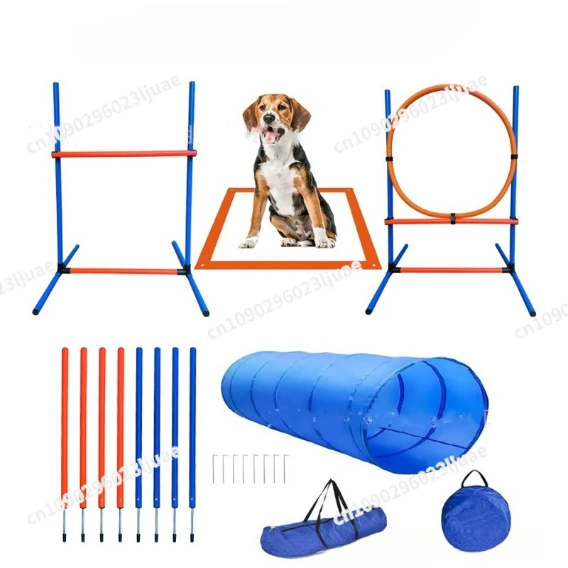 

Custom Hot-selling Dog Agility Training Equipment Tunnel Poles Hurdles Exercise Pet Obstacle Course Agility Pet Training Set