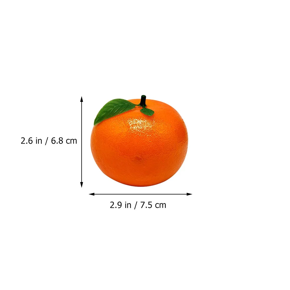 4 Pcs Fruit Ornaments Tabletop Decoration Fake Oranges with Leaves Model Desktop Simulation Artificial Plastic and Foam