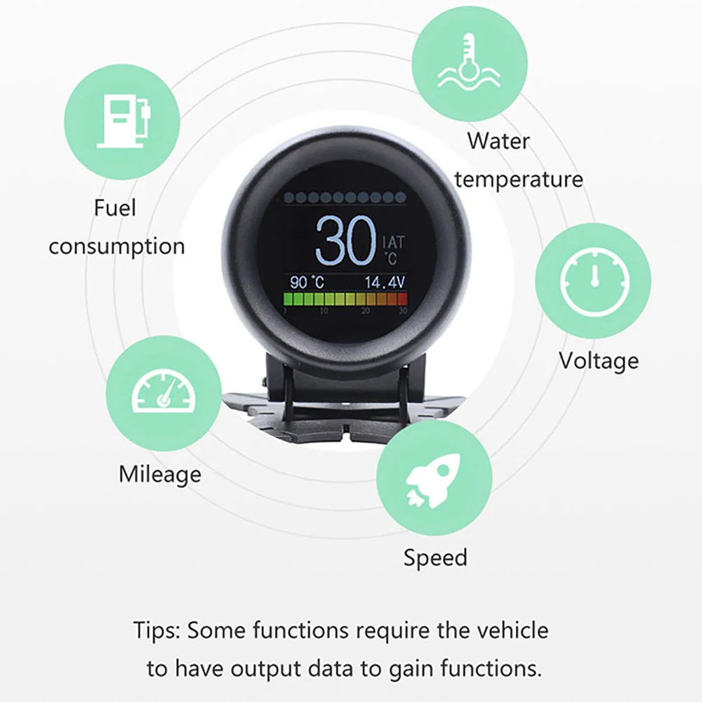 A205 HUD Head-Up Display Speedoemeter RPM Mileage with Water Temperature Oil Temperature Turbine Intake Pressure Car Accessiries