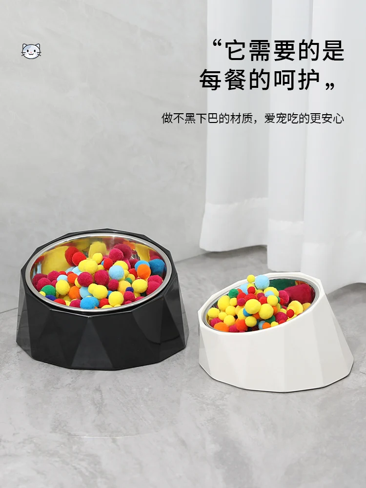 

The product can be customized.Cat bowl oblique mouth bowl anti-knockover cat drinking bowl puppy food rice bowl stainless