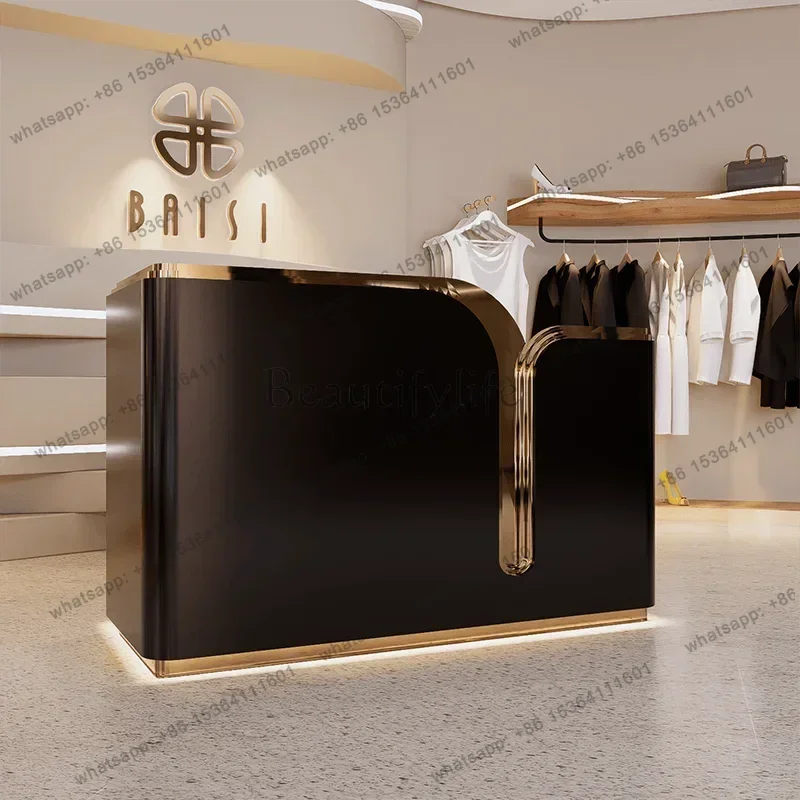 Nordic Luxury Office Supermarket Desk Server Modern Professional Home Counter Beauty Reception Customer Center Counter Business
