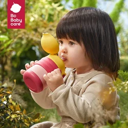 Bc Babycare-taza de agua al vacío de acero inoxidable, termo de agua fría y caliente, a prueba de fugas, Linda taza con aislamiento de paja para bebé, 280/360ml