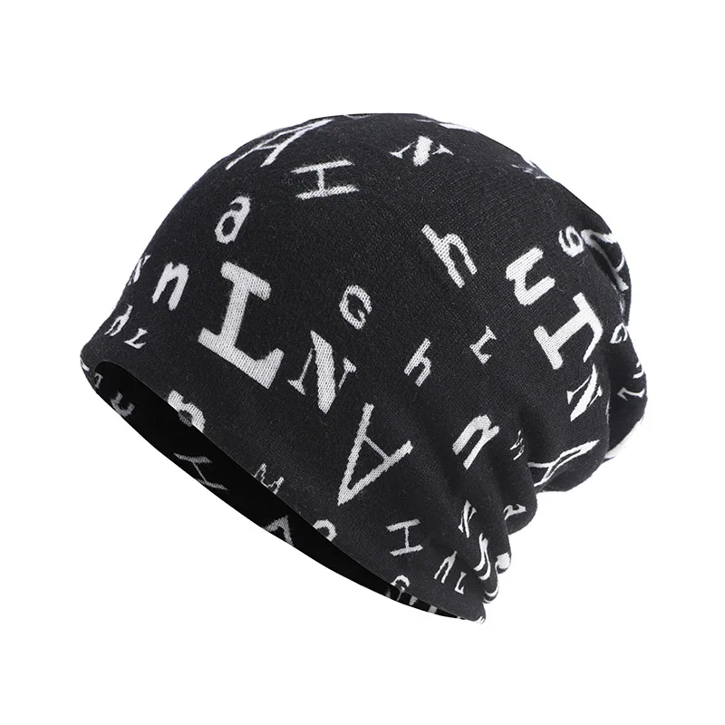 Turban Hats For Women Beanie Windproof Outdoor Suncreen Fashion Letter Print Baggy Cap Casual Headwear Head Wrap Mask New
