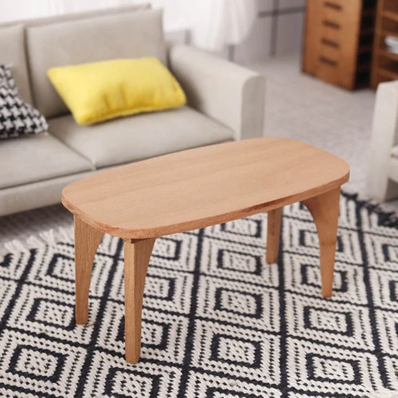 アンティークドールハウスコーヒーテーブル1/12スケールモデル置物ミニチュア家具子供用ごっこ遊び活動シーン装飾15UB