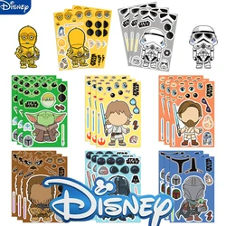 8Pcs Disney Star Wars Puzzle Sticker Make a Face Cartoon Toys per telefono fai da te Laptop bagagli Skateboard Graffiti decalcomanie regalo per bambini