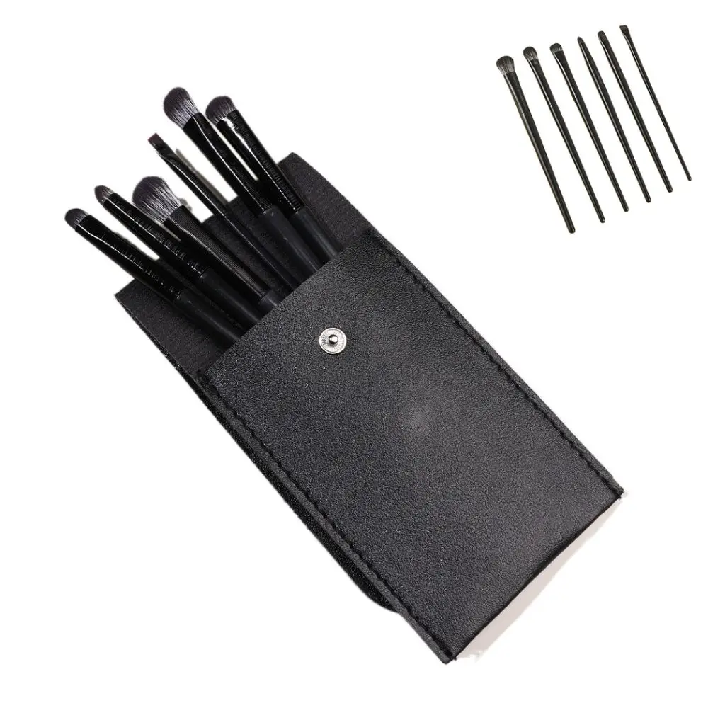 6 unids/set de brochas de maquillaje de ojos suaves, juego de brochas de maquillaje de ojos Kabuki esponjosas, Mini juego de brochas de maquillaje naturales, herramientas de maquillaje