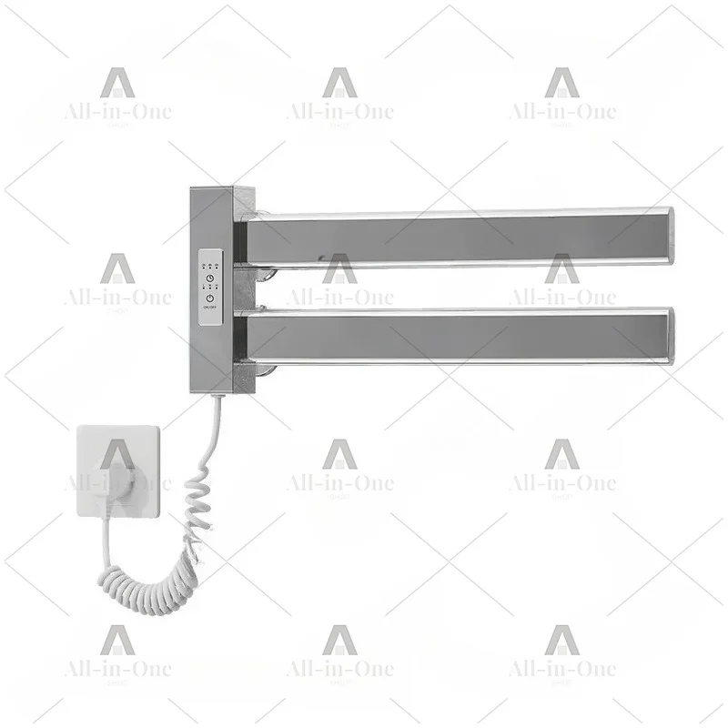 For Smart Thermostatic Heated Towel Rack Space Aluminum No Drilling Foldable Bathroom Towel Warmer Dryer