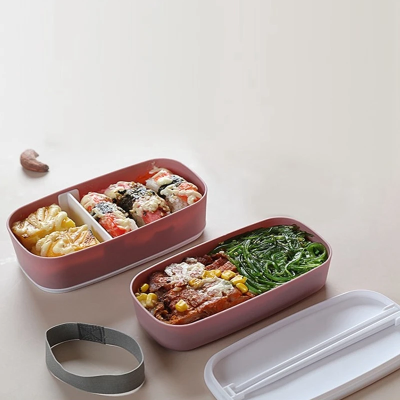 2X Microwavable 2 Layer Lunch Box With Compartments Leakproof Bento Box Insulated Food Container Lunch Box Green