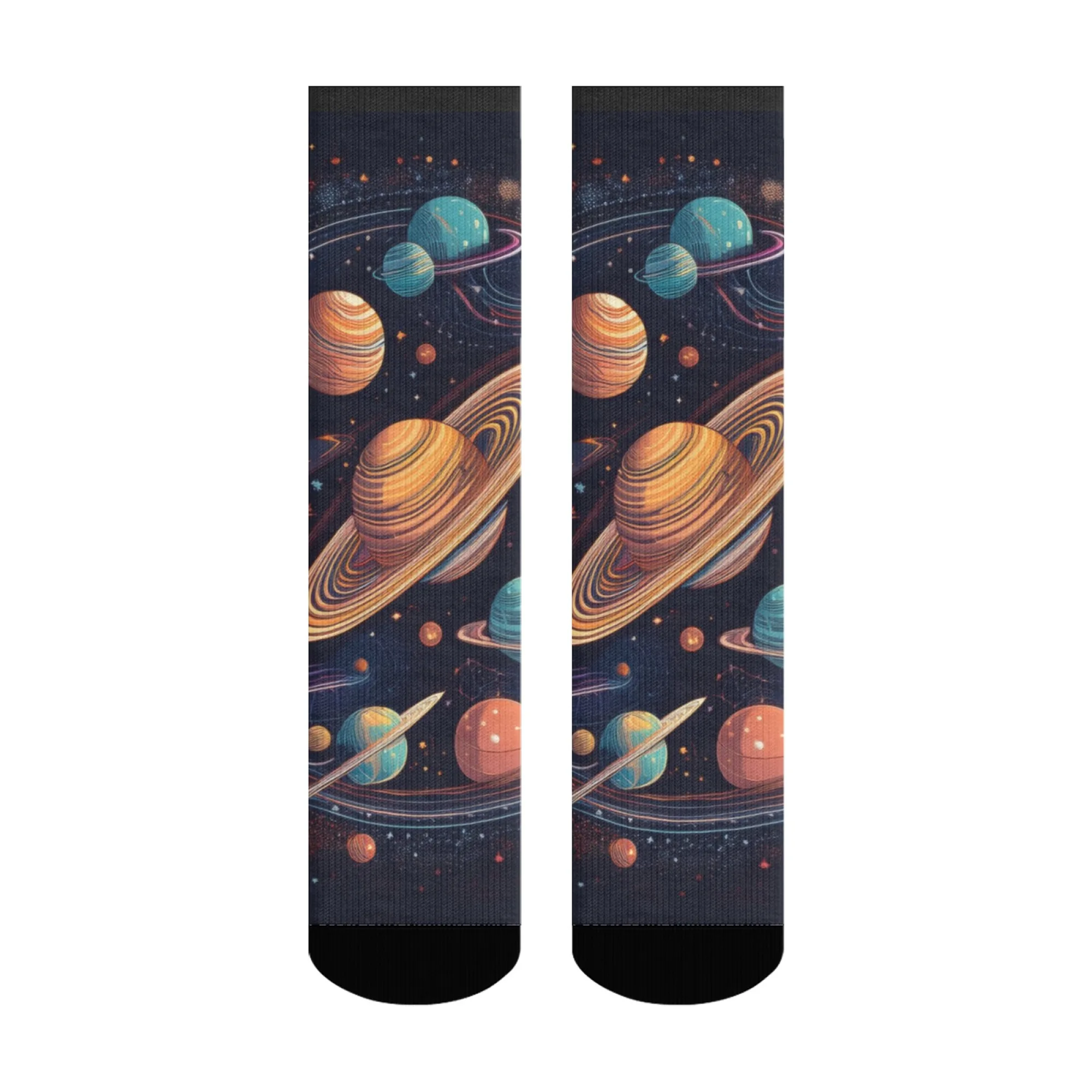 Lustige Cartoon-Universum-Planeten-Druck-Socken, Hip-Hop, Harajuku, Retro, glückliche Herren- und Damensocken, Neuheit, verrücktes Design, lässiges Geschenk