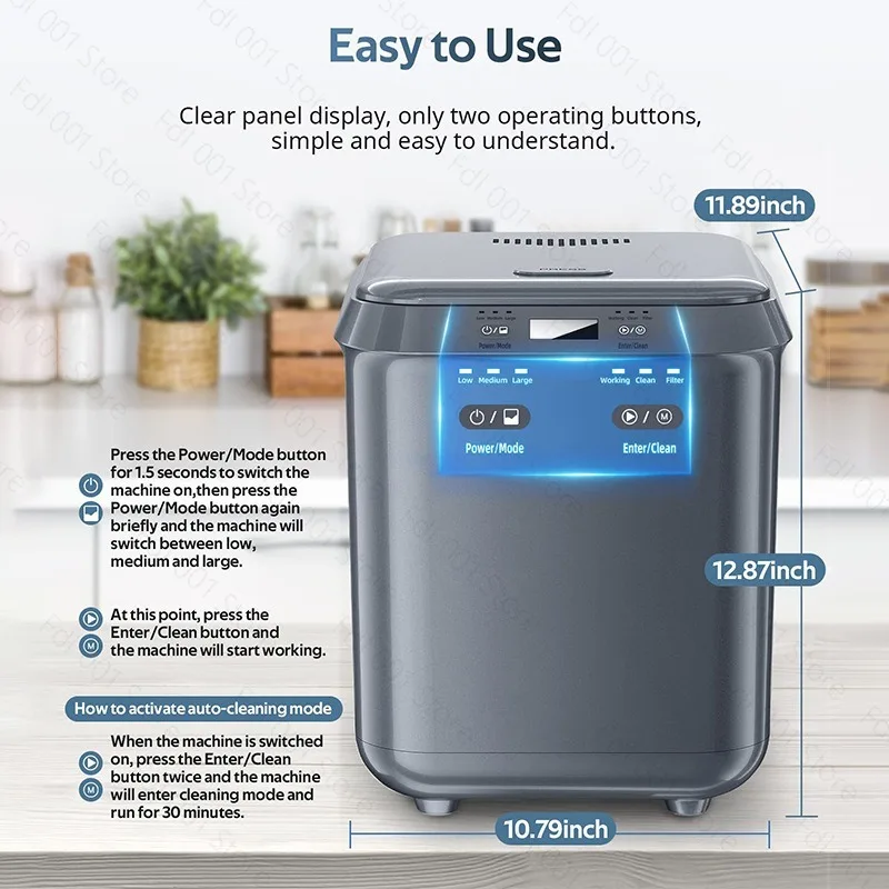 2.5L Electric Kitchen Composter Household Food Waste Disposer Countertop Kitchen Garbage Processor