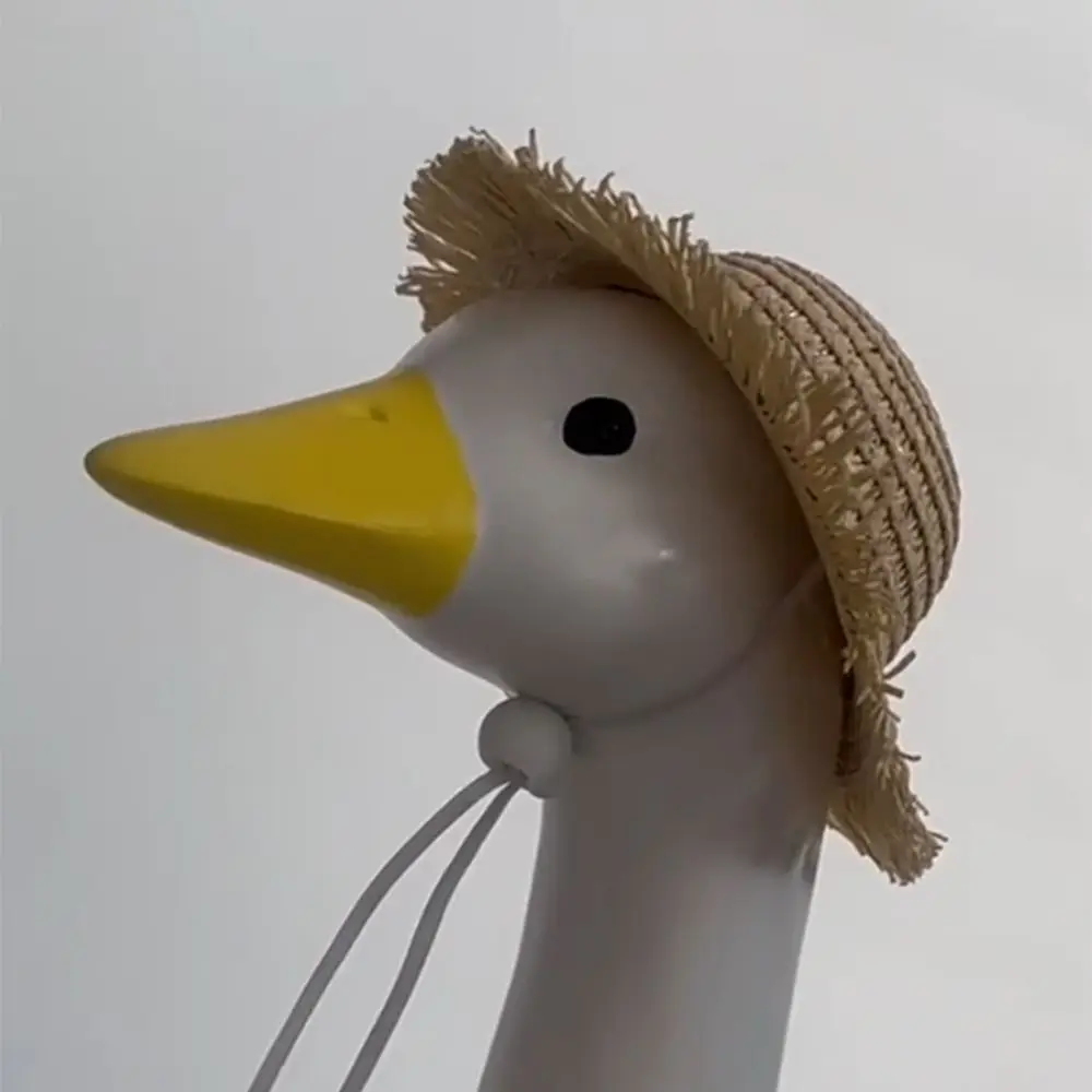 

Simple Creative Porch Goose Costume Funny Straw Goose Hat Scarf Doll Hat Wear Windproof Rope Puppy Straw Hat Pet Supplies