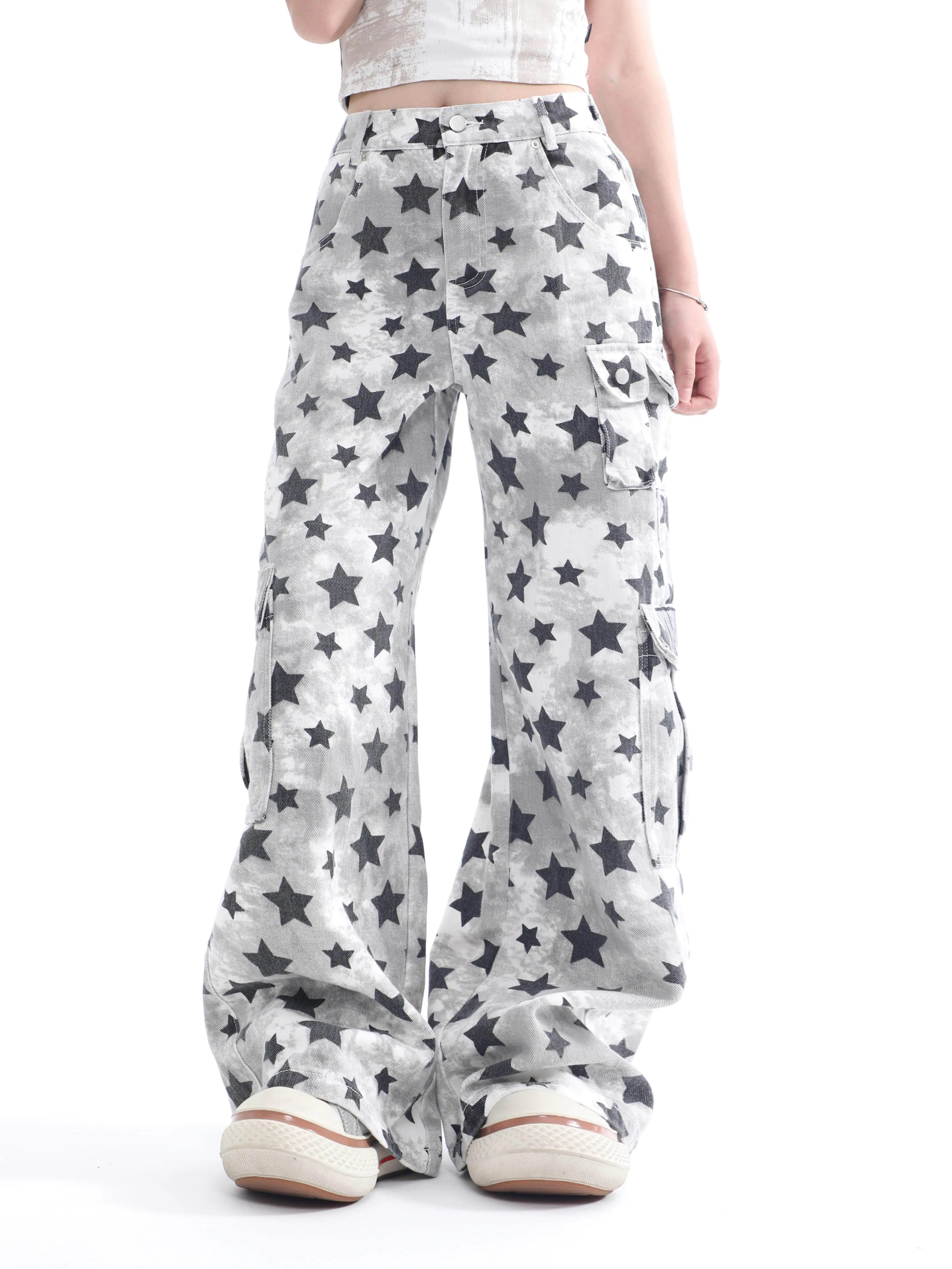 Spring 2026 New Star Pants Hip-hop Jeans Thin and Versatile Casual Pants Men's and Women's Straight-leg Old Camouflage Pants