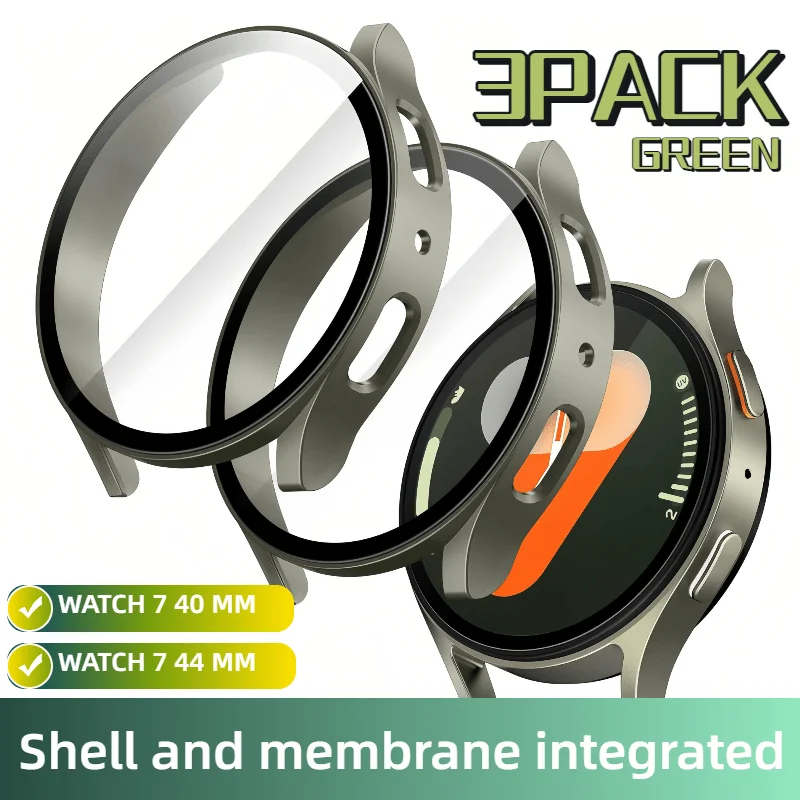 

3pcs for Galaxy Watch 7 44mm/40mm All-in-one Protective Case With Shell and Film - Full Coverage,HD Clear, Sweat & Water Proof,