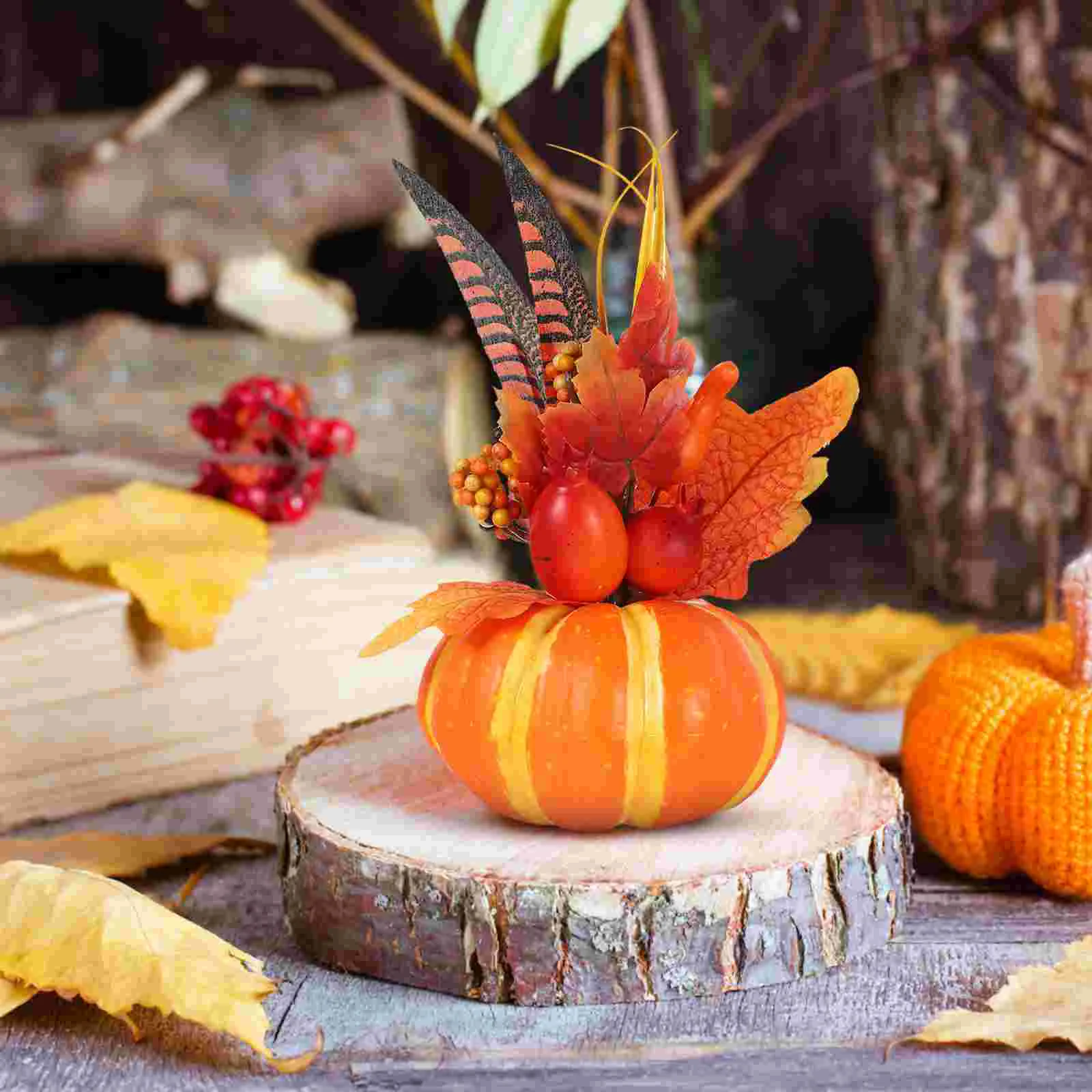 

Artificial Decor Decorative Props Fall Tabletop Sticker Maple Leaf Autumn Ornament Pumpkin Baby Halloween Costumes for