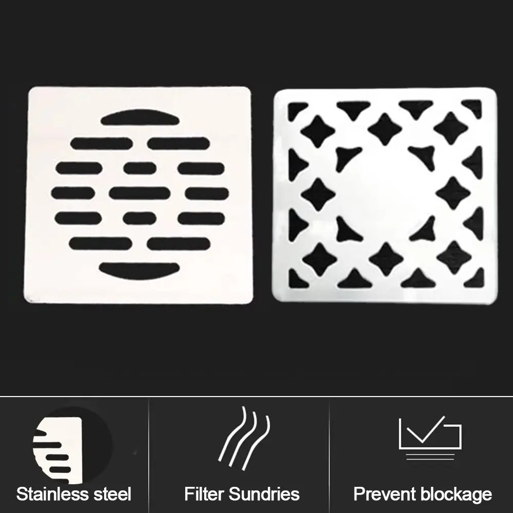 Square Floor Drain Cover Stainless steel no rust Sink Strainer convenient Shower Drain Hole Filter Bathroom Hardware Parts