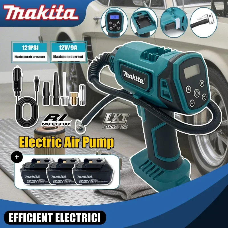 Makita Air Pump Cordless Portable Electric Air Pump 12V Rechargeable Handheld Air Compressor For Cars For Makita 18V Battery