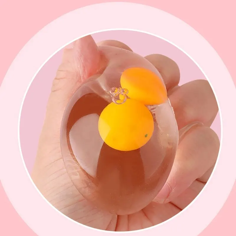 3D Transparent Toy Simulation Egg Decompression Pinching Joy Double Yellow Stress Toys