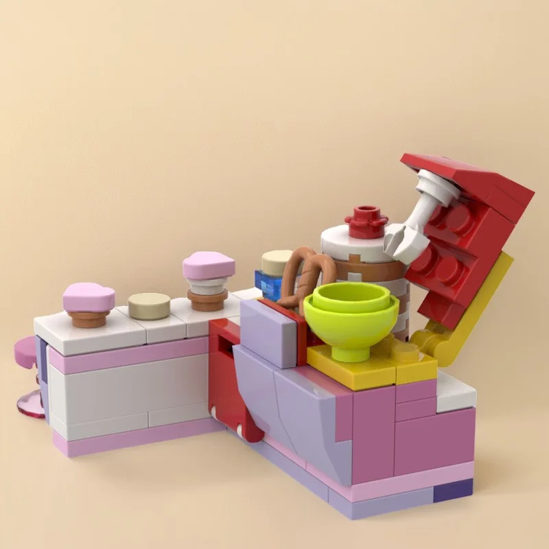 84 PCS MOC Kreative Möbel Modulare Mini Küche Modell Architektur Bausteine Kinder Montage Ziegel Spielzeug Festival Geschenk