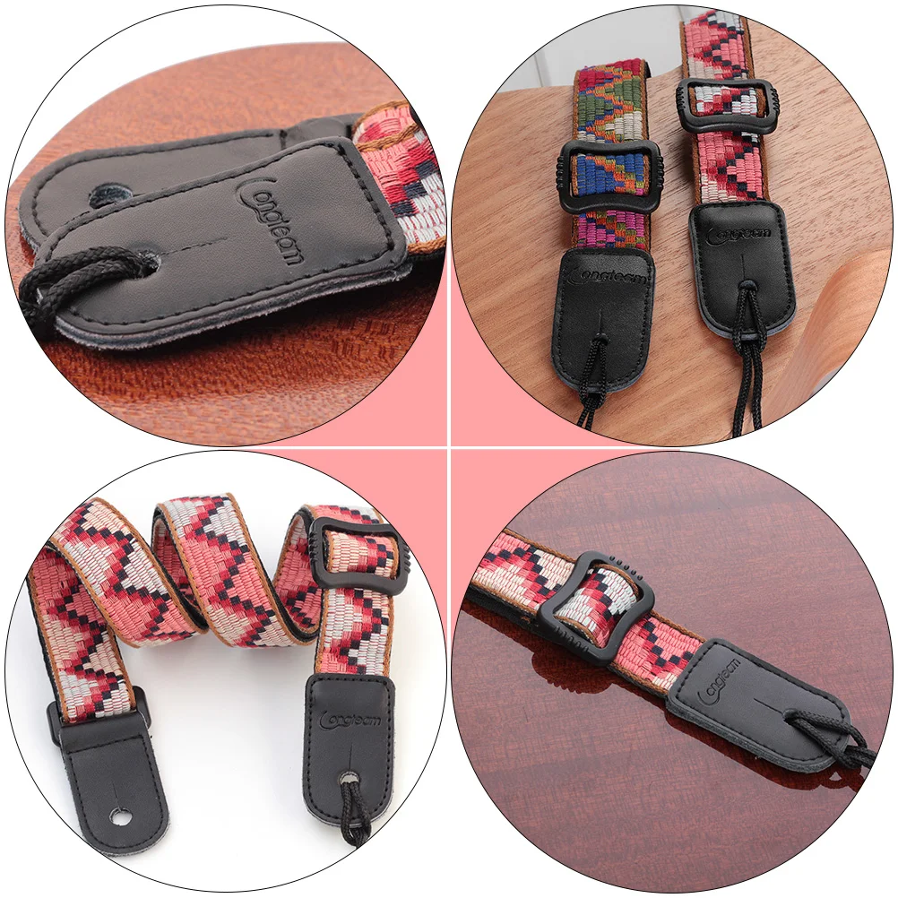 Ukulele Strap Shoulder Durable Belt Bohemian Style Bass Removal for Fashionable Skin Woven Adjustable