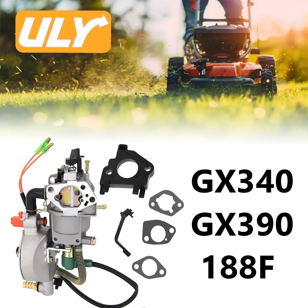 LPG CNG Dual Fuel Carburetor For GX340 GX390 188F 190F Engine 4.5-5KW Gas Generator Carburetor Carb Replacement Small Engine