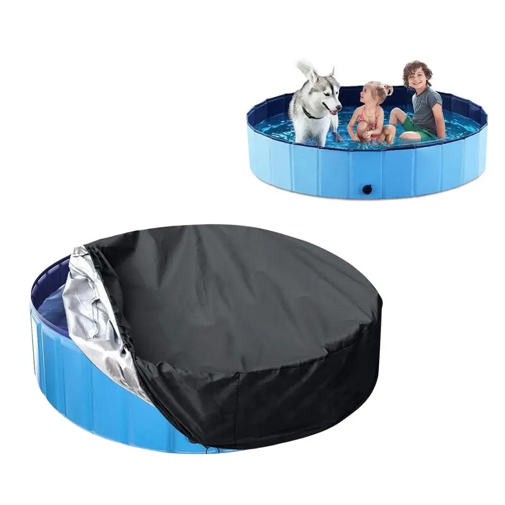 Mini Frame Pool Cover Round Foldable Pet Bath Pool Sun Rainproof Accessories Protection Pool Dustproof Cover D6V9