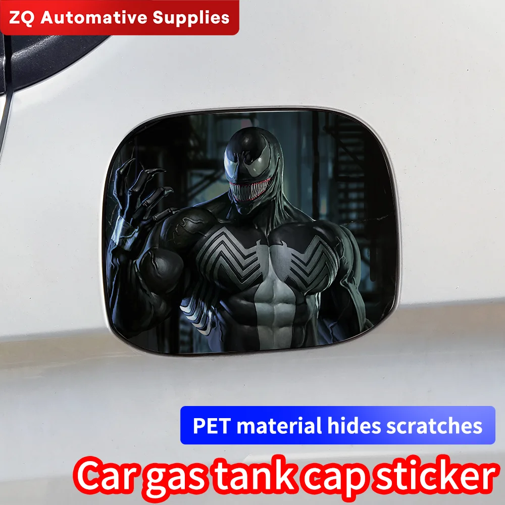 Venom Car Pull Fuel Tank Stickers Funny Auto Waterproof Sunscreen Stickers Pull Fuel Consumption Decals Car Exterior Accessorie