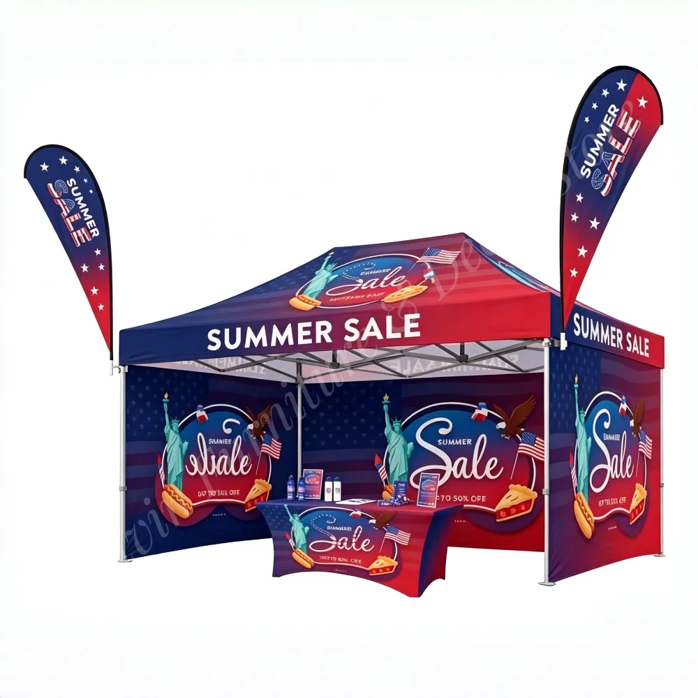 Trade Advertising logo Outdoor Aluminum 10 X 10 Canopy Tent Exhibition Event Marquee Gazebos Canopy Pop up Custom Printed Tents