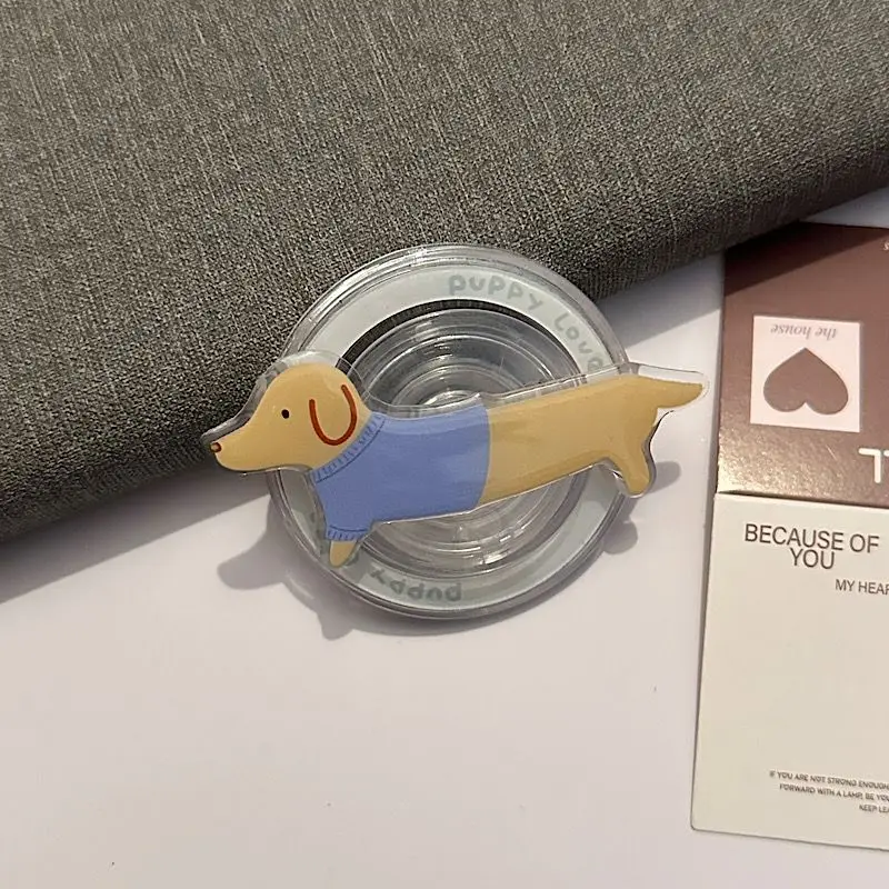 Dachshund For Magsafe Magnetic Phone Grip Tok Griptok Stand For iPhone Funny Foldable Wireless Charging Holder