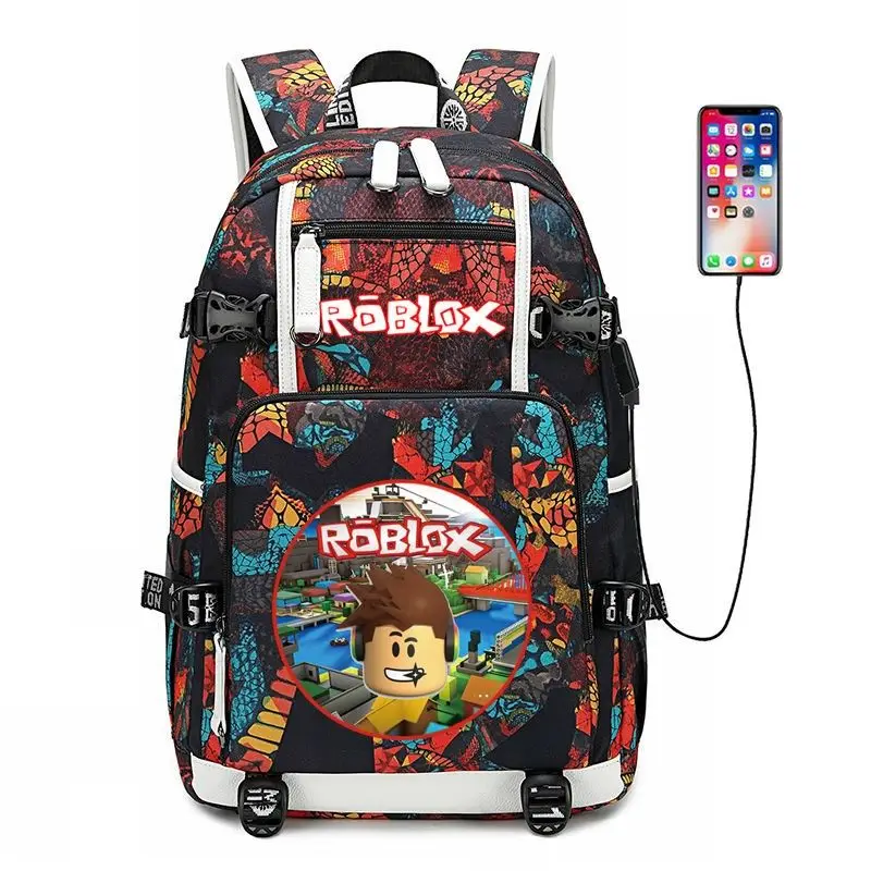 ROBLOX mochila periférica para el día de la nariz roja, mochila escolar para estudiantes, bolsa para computadora, regalo de cumpleaños para niñas y