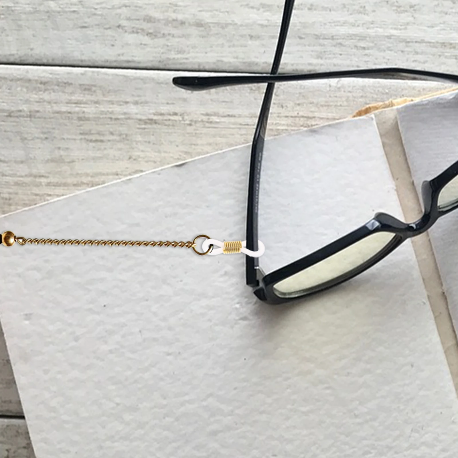 

100 pcs Eyeglass Chain Accessories Silicone Beaded Necklace Holder for Glasses Anti Skid Connector Parts