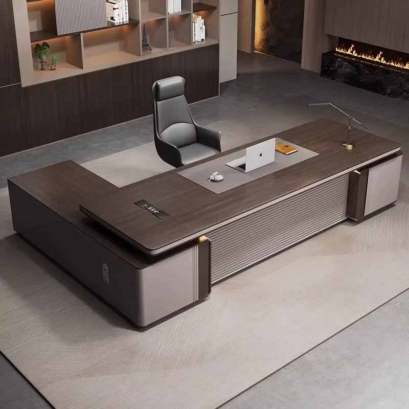 Manager Drawers Executive Desk Wood Stationary Modern Writing Computer Table Standing Cheap Silla De Escritorio Office Furniture