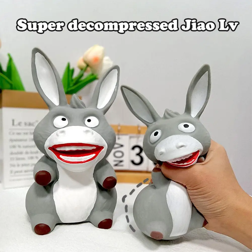 

16/22cm Donkey Squeeze Stress Relief Animals Toy Lovely Donkey Doll Decompression Toy Gift For Kids Adults