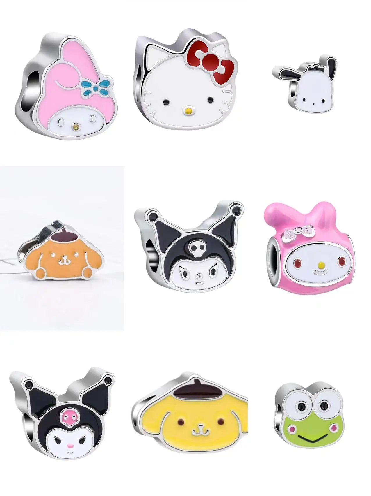 

Sanrio's Product Kitty Is Hot Selling Beaded Love Milk Bottle 3D Cute Kuromi Drop Oil Cartoon, Meredith Jewelry Accessories