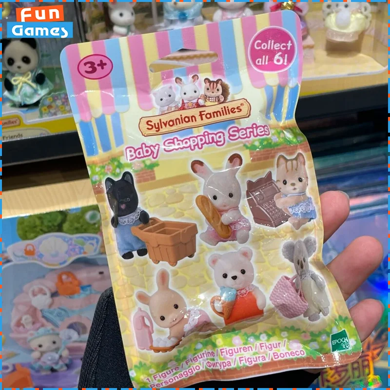 Kawaii Sylvanian Families Blind Box Shopping Series Ternurines Sylvanian Family Baby Dolls Ornament Model Girls Birthday Gift