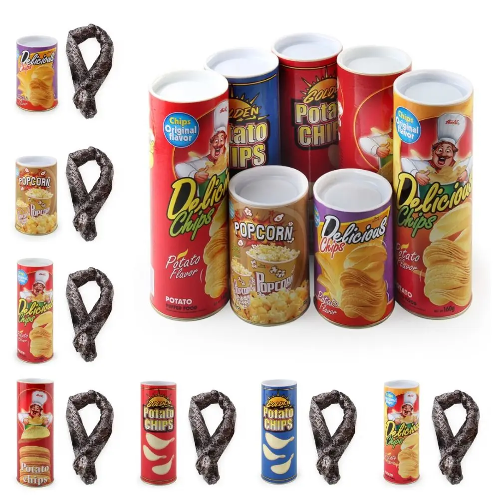 Spoof Jokes Reusable Fake Snake Toys Spring Snake Popcorn Can Potato Chip Can Toys Jump Magic Tricks Party Decoration