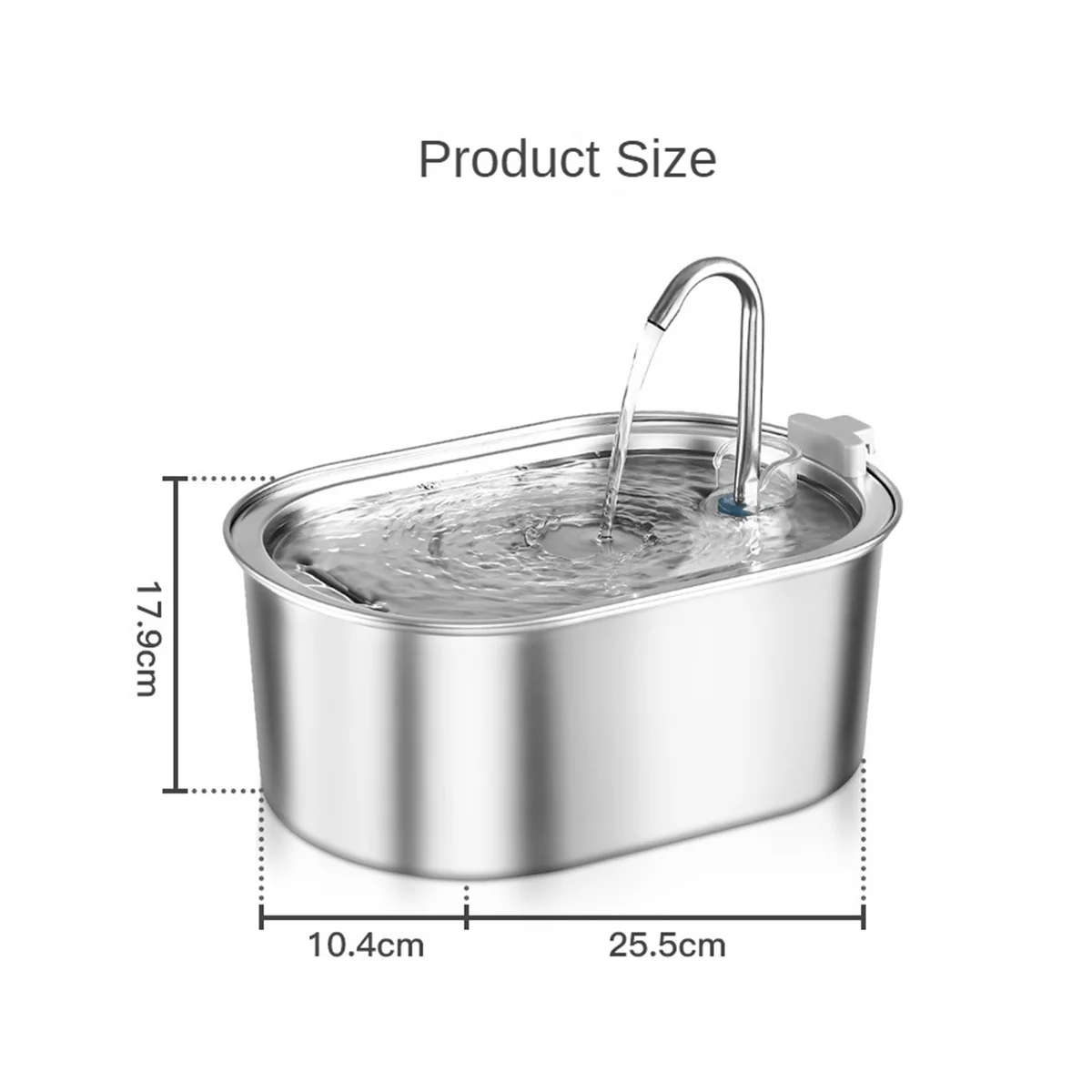 

Cats Water Fountain Stainless 108Oz/3,2L Pet Water Fountain Dog Water Dispenser Cats Fountains for Drinking Bowl EU PLUG