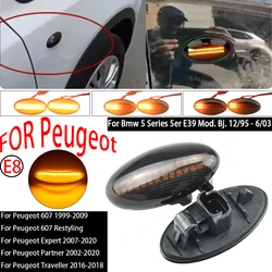 Pair Led Dynamic Turn Signal Side Marker Light For Peugeot 307 206 407 107 607 Sequential Blinker Light For Citroen C1 C2 C3