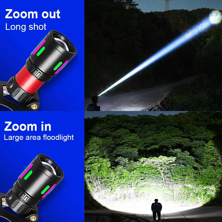 8900000LM Long Range 4000M Headlight 2000W Ultra Bright LED Headlamp 18650 Rechargeable Head Torch for Fishing Hunting Camping