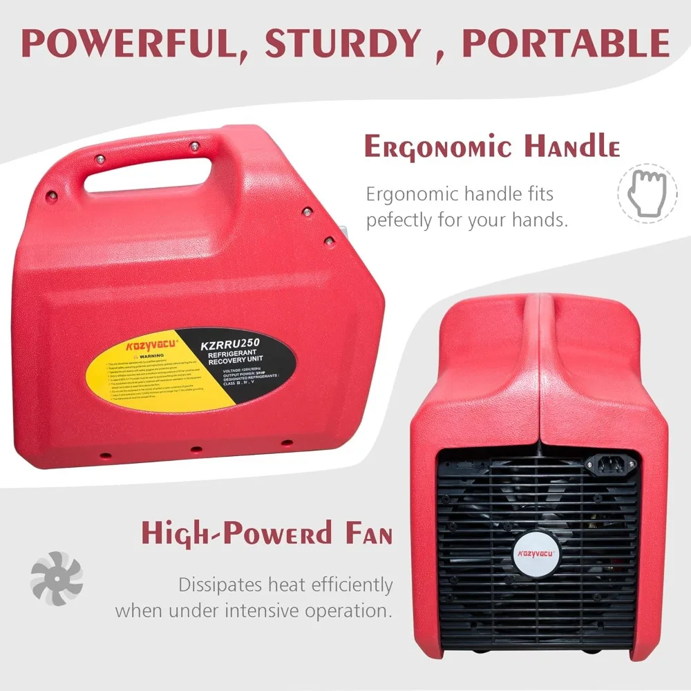 

Портативная установка для рекуперации хладагента безмасляная 3/4 л.с. для жидкостей и паров, доставка по США