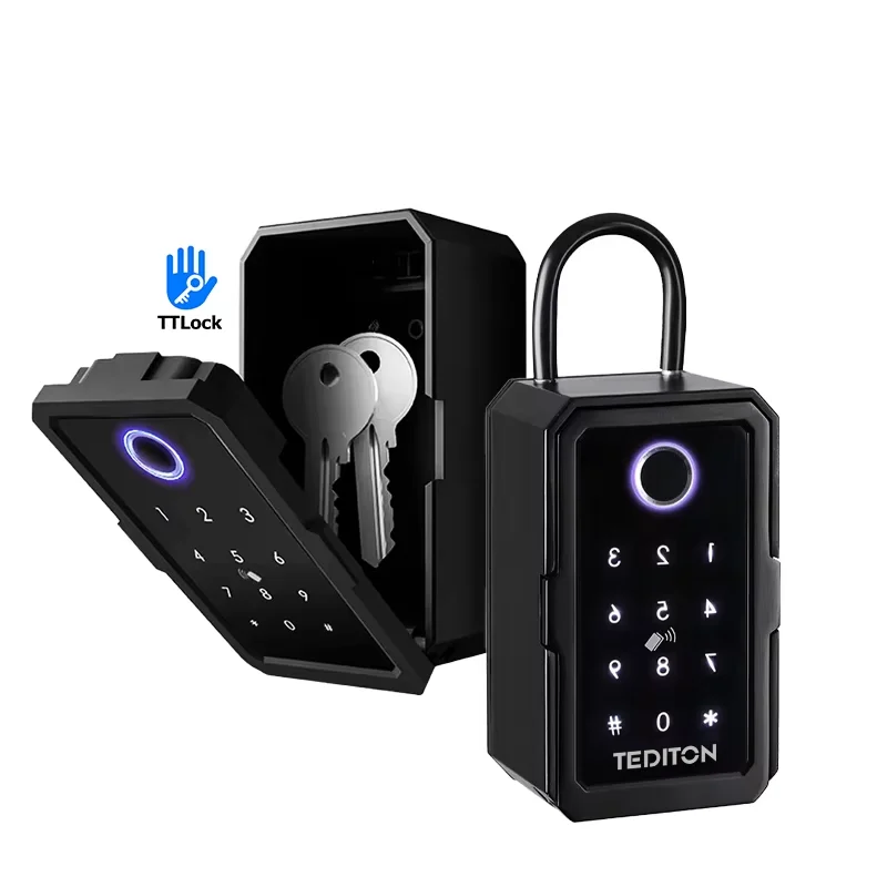 Tediton K3F Ttlock App Fingerprint Wall Mounted Key Storage Box Fechadura Elcetronica Candado Con Huella Digital