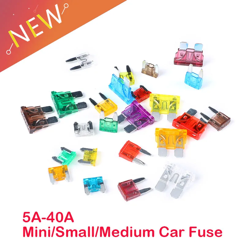 5pcs Car Fuse Assortment Set Profile Middle Size Blade Type Fuse Auto Car Truck 2-40A Fuse