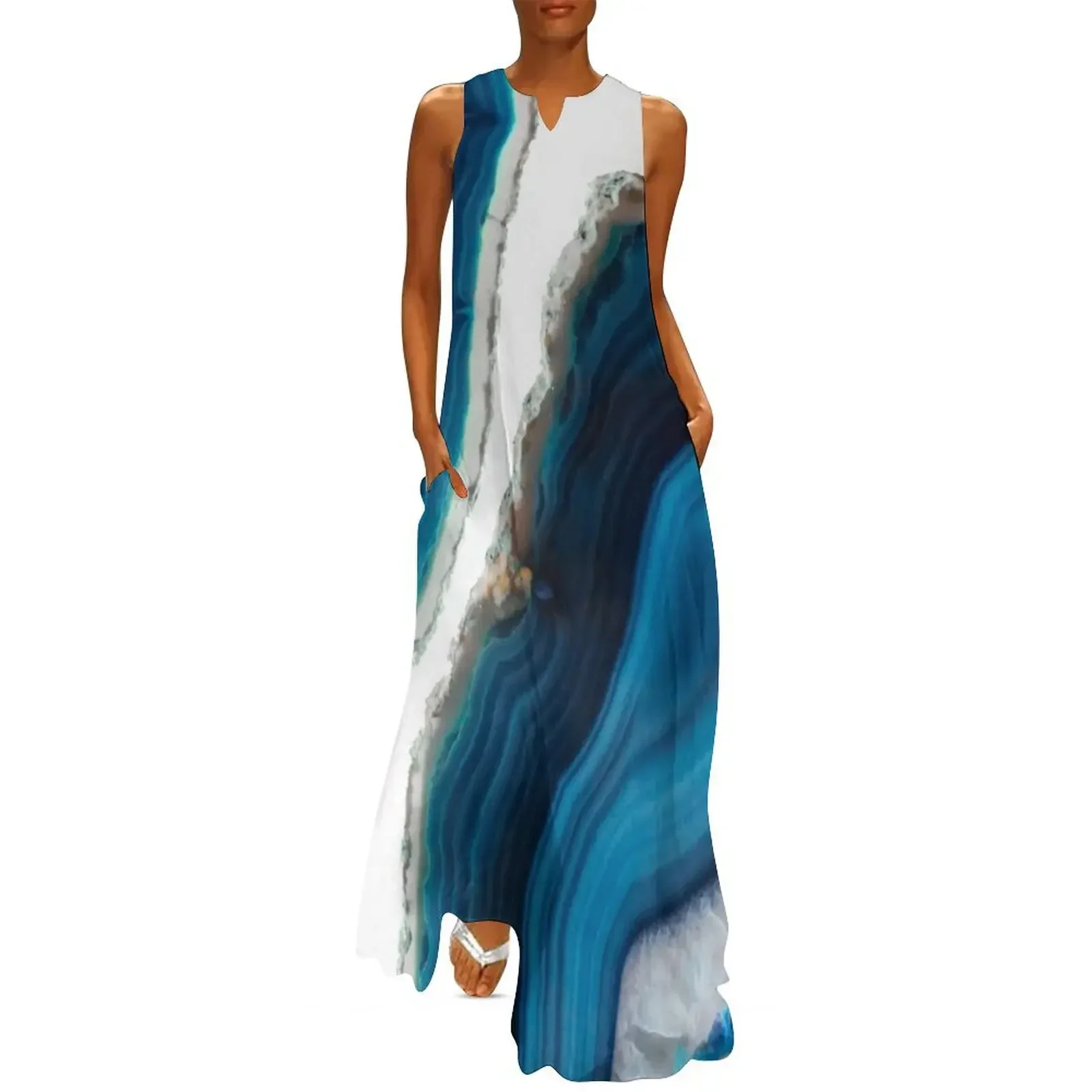 

Blue Agate Long Dress Bride dresses woman dress prom dress Elegant gown