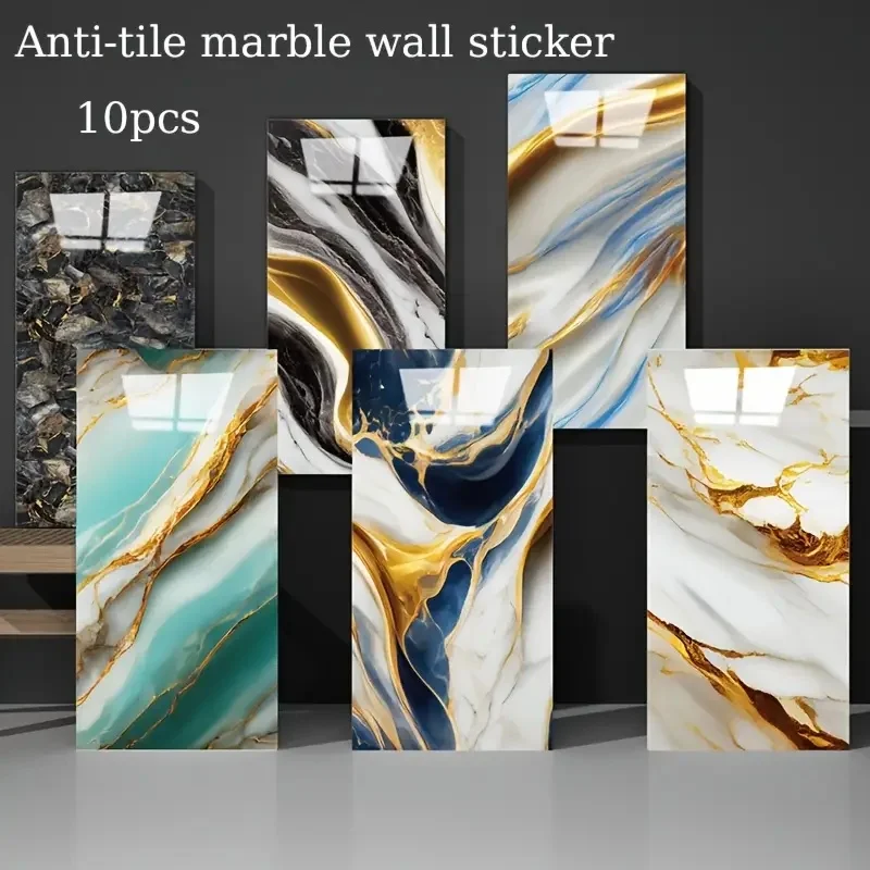 

30*60cm Bathroom Living Room Bedroom Waterproof Self Adhesive Imitation Marble Wall Stickers Kitchen Cabinets Oil Proof Sticker