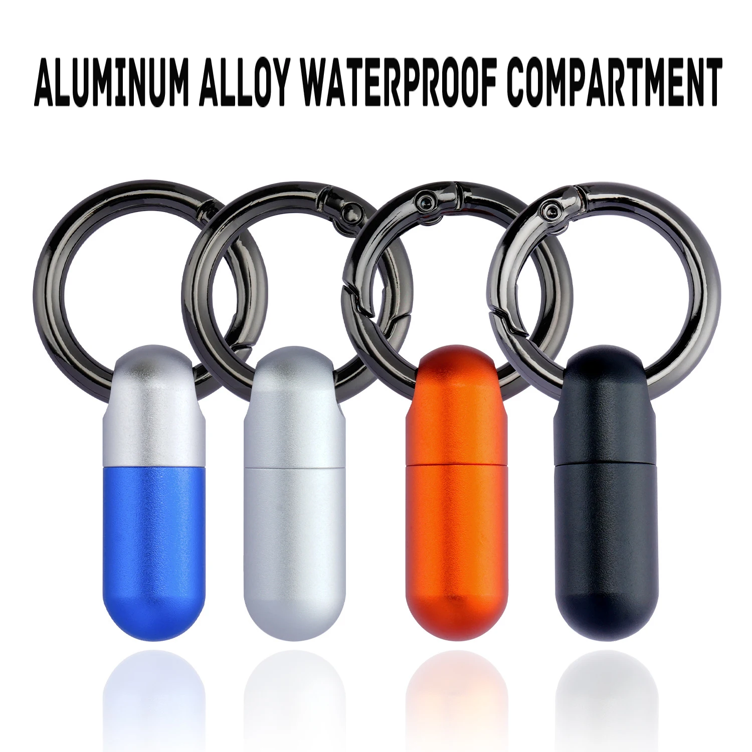 Pure Titanium Waterproof Bunker Portable Small Pill Box Sealed Waterproof Keyring Mini Carry-on First Aid Pill Bottle Three Colo